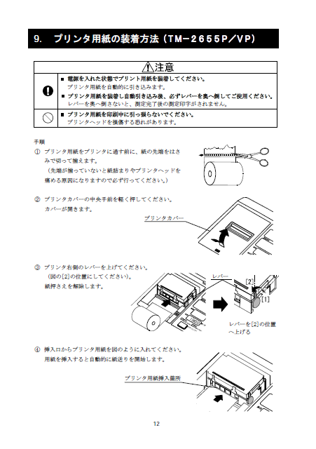 記録紙装着方法1